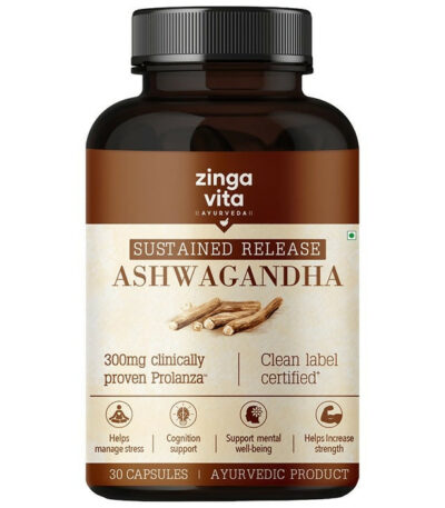 Zingavita Ayurveda Sustained Release Ashwagandha 300mg Capsules - usa canada australia