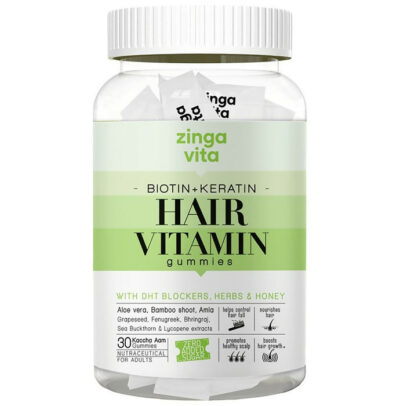 Zingavita Biotin + Keratin Hair Vitamin Kaccha Aam Gummies - BUDEN